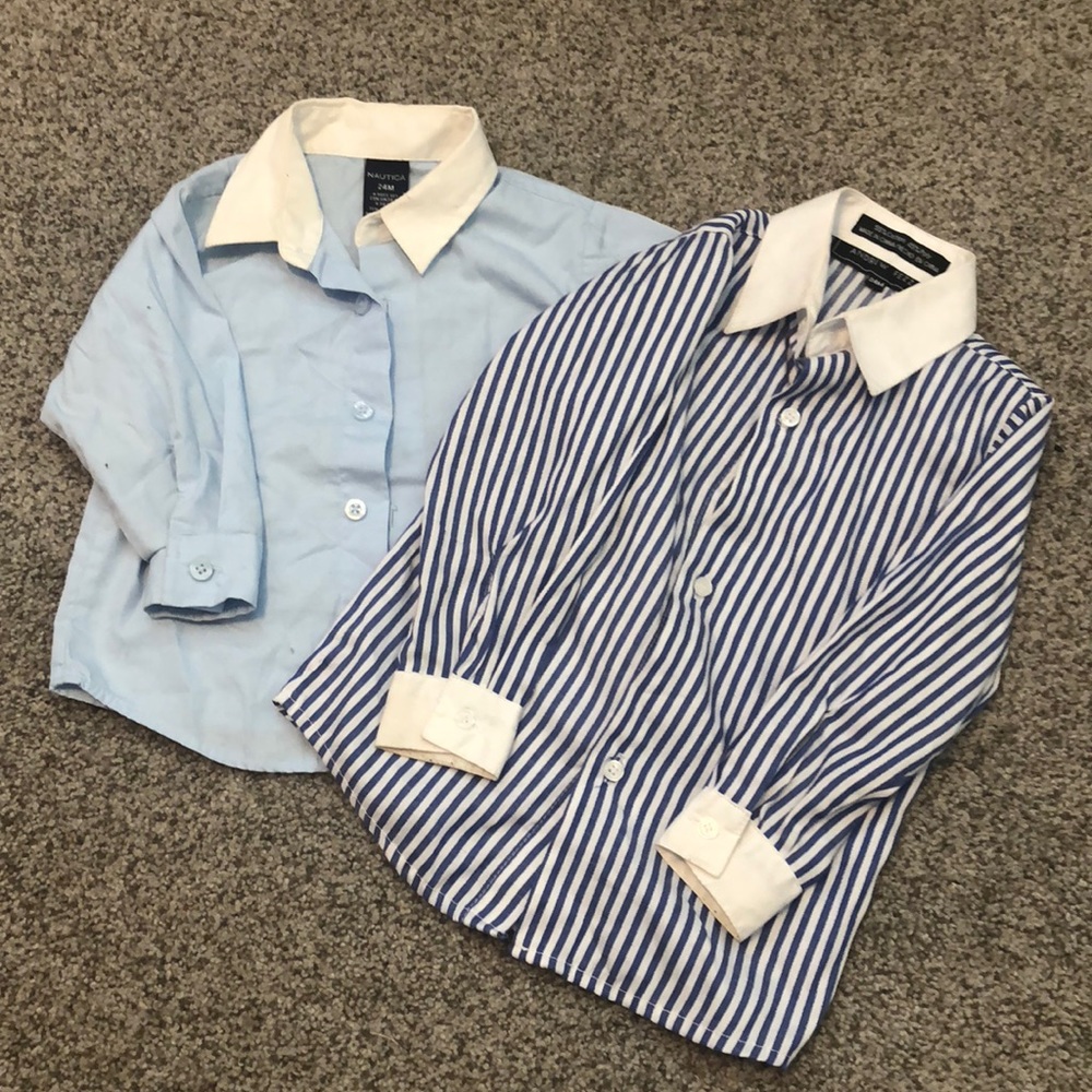 White collar dress shirts